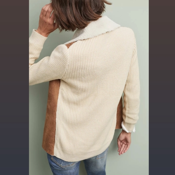 Anthropologie Sherpa Moto Sweater - Picture 3 of 13